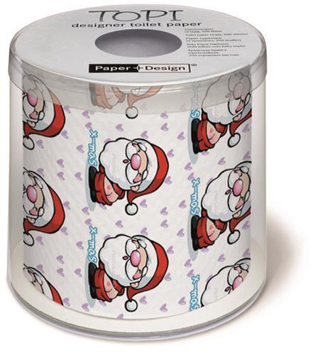 Toilettenpapier Rolle bedruckt Deep in love - Santa zieht blank