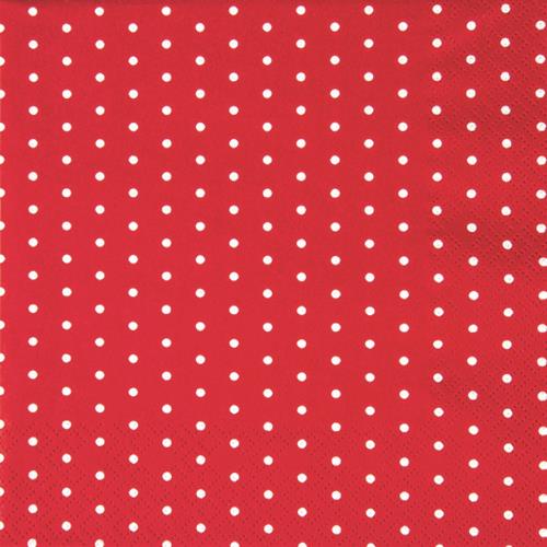 20 Servietten Mini Dots red/white - Mini-Punkte rot/weiß 33x33cm