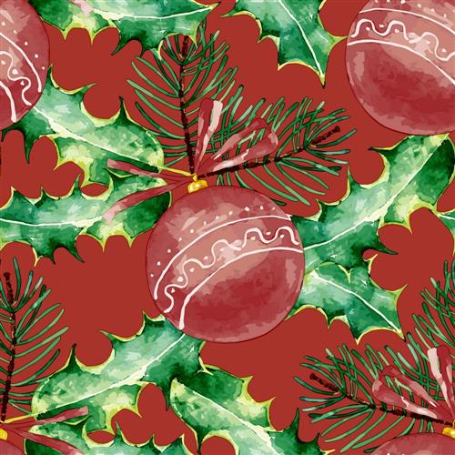 20 Servietten Baubles in red - Kugeln & Ilex 33x33cm