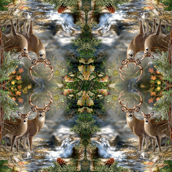 20 Servietten Deers on a creek - Hirsche am Bach 33x33cm
