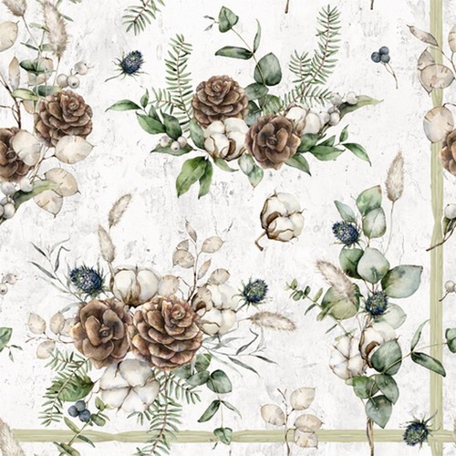 20 Servietten Rustic Nature - Rustikale Natur im Winter 33x33cm