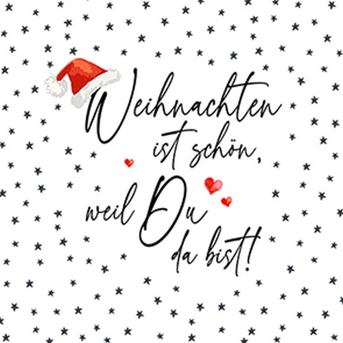 20 Servietten Weihnachten mit Dir - Weihnachten ist schön 33x33cm