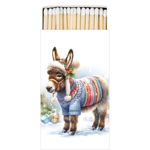 Kaminhölzer 45er Box Wooly Donkey - Niedlicher Esel mit Wollbekleidung 11x6,3cm