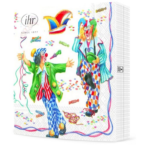 20 Servietten Costume Party - Clowns in Partystimmung 33x33cm