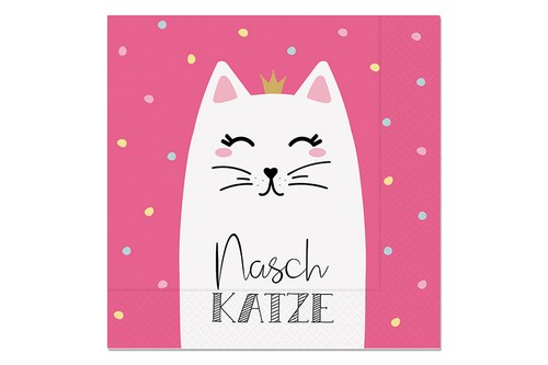 20 Servietten Katze - Naschkatze 33x33cm