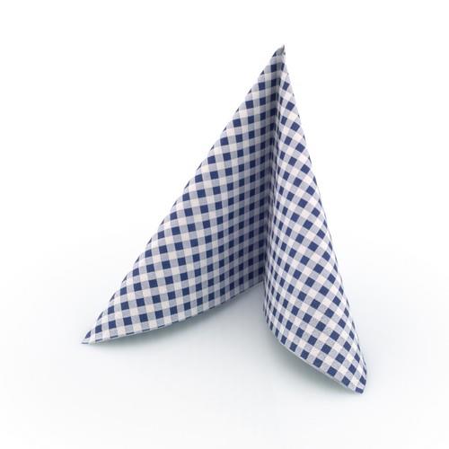 20 Servietten Karo blau 33x33cm