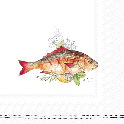 20 Servietten Grilled Fish - Leckerer Fisch 33x33cm