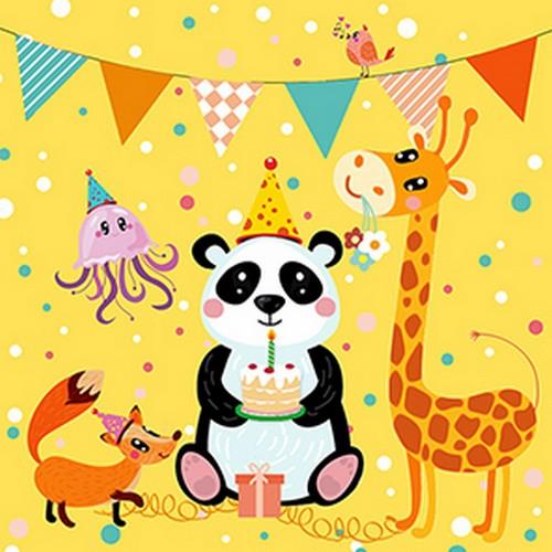 20 Servietten Animal Party - Tiere in Partylaune 33x33cm