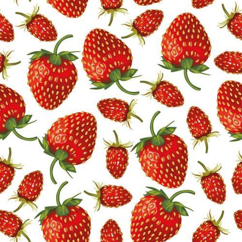 20 Servietten Strawberries - Erdbeeren aus dem Garten 33x33cm