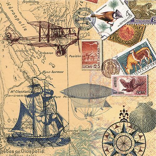 20 Servietten Around the world - Um die Welt 33x33cm