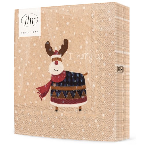 20 Servietten Recycling-Papier Rudolph - Rudolph im Schneefall 33x33cm