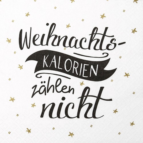20 Servietten Weihnachtskalorien - zählen nicht 33x33cm