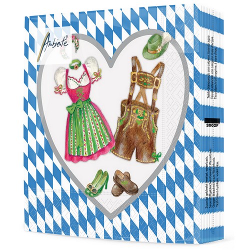 20 Servietten Bavarian Clothes - Bayrische Trachten 33x33cm