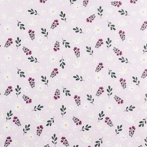 20 Servietten Petites Fleurs rose - Zierliche Blüten rosa 33x33cm