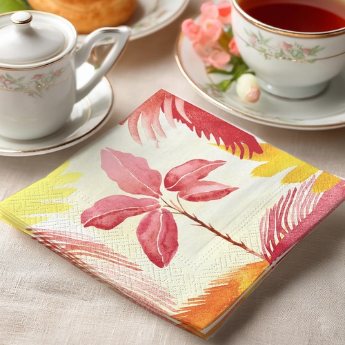 20 kleine Cocktailservietten Nomad tropic - Bunte Tropenpflanzen 25x25cm