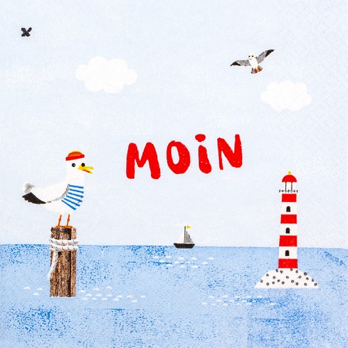 20 Servietten Moin - Tag am Meer 33x33cm