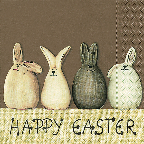 20 Servietten Happy Easter bunnies - Happy Easter Hasen 33x33cm