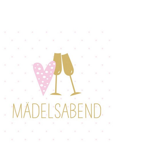 20 kleine Cocktailservietten Mädelsabend 25x25cm
