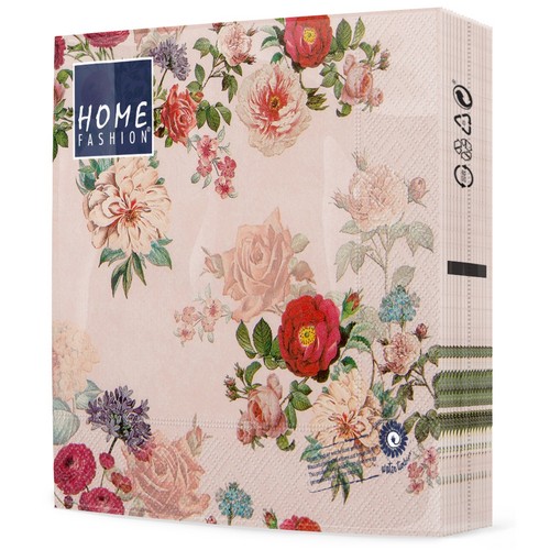 20 Servietten Elisabeth rose - Vintage Blumen-Komposition rosa 33x33cm