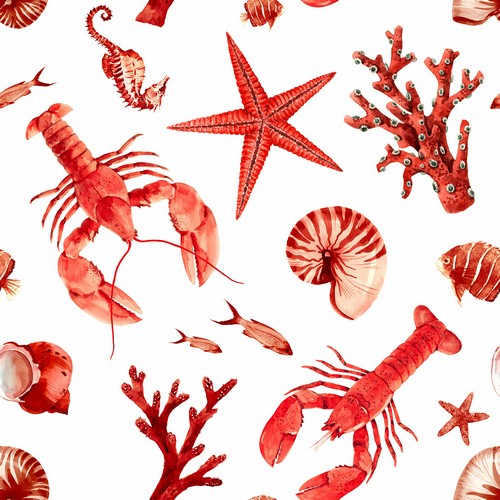 20 Servietten Ocean Animals - Rote Meerestiere 33x33cm