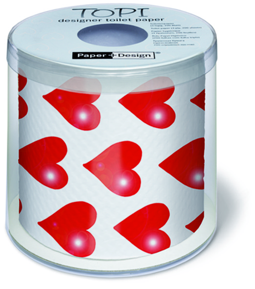Toilettenpapier Rolle bedruckt Hearts - Herzen