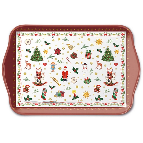 Tablett klein Ornaments all over red