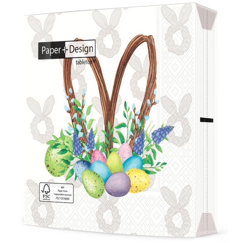 20 Servietten Hoppy Eggs - Hasenohren in Ostereier 33x33cm