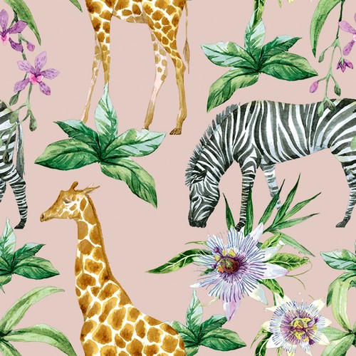 20 Servietten Zebras & Girafes - Zebras und Giraffen 33x33cm