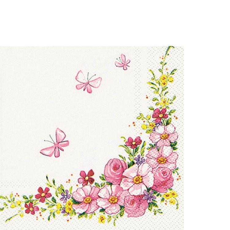 20 kleine Cocktailservietten Cute Flowers - Hübsche Blumen 25x25cm
