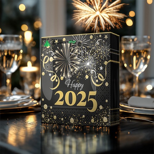 20 Servietten Happy 2025 - Das Jahr 2025 33x33cm