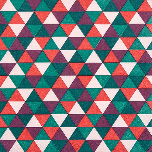 20 Servietten Trevia burst - Kaleidoscope rot-grün 33x33cm