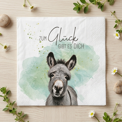 20 Servietten Esel