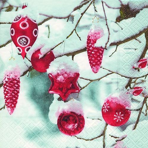 20 Servietten Winter Snowy 33x33cm