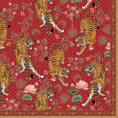 20 Servietten Bengala - Aggressive Tiger 33x33cm