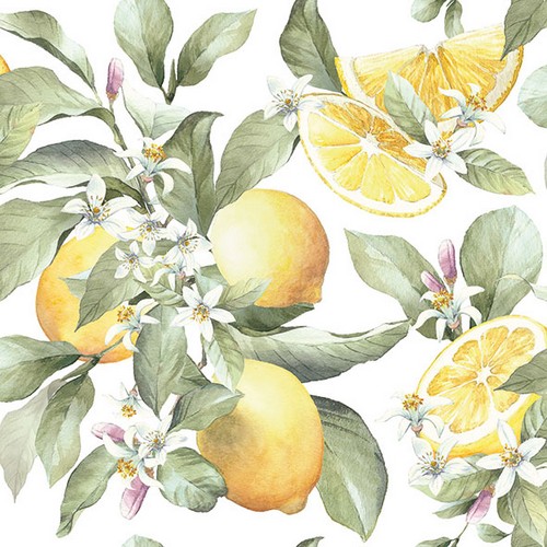 20 Servietten Limoni - Natürlich wachsende Zitronen 33x33cm