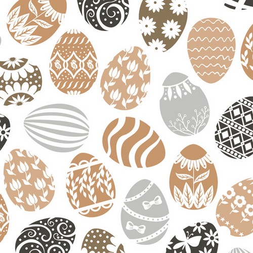 20 Servietten Graphic Elegant Easter Eggs - Ostereier taupe-grau 33x33cm