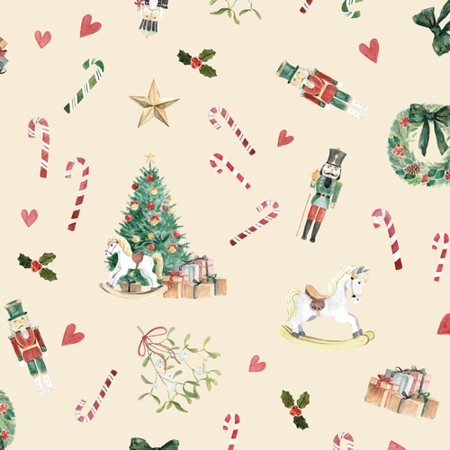20 Servietten Heritage Christmas beige - Traditionelle Weihnachtsfiguren beige 33x33cm