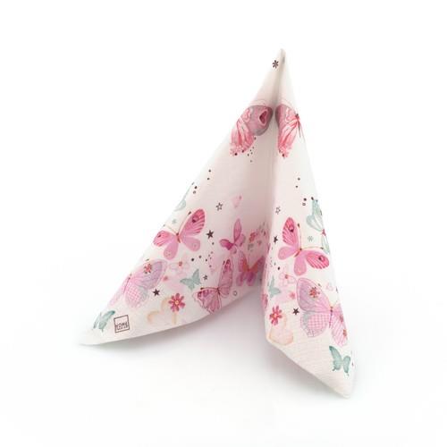 20 Servietten Lovely Butterflies - Reizende Schmetterlinge 33x33cm