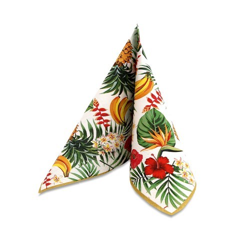 20 Servietten Tropicalia - Tropische Früchte und Blätter 33x33cm