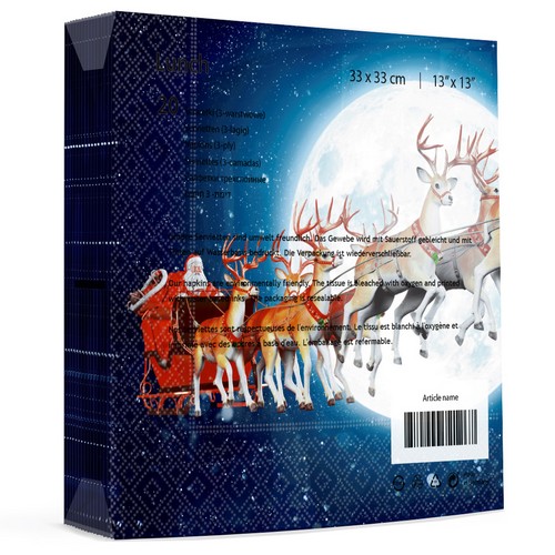 20 Servietten Lunar Xmas - Santa am Mond 33x33cm