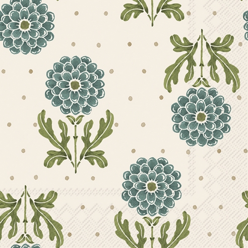 20 Servietten Simple Flower blue - Einfachheit der Blumen blau 33x33cm