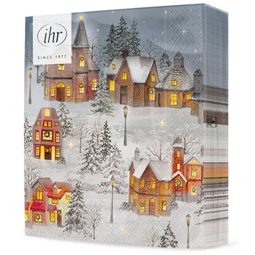 20 Servietten Feels like Christmas - Beleuchtete Weihnachtsstadt 33x33cm