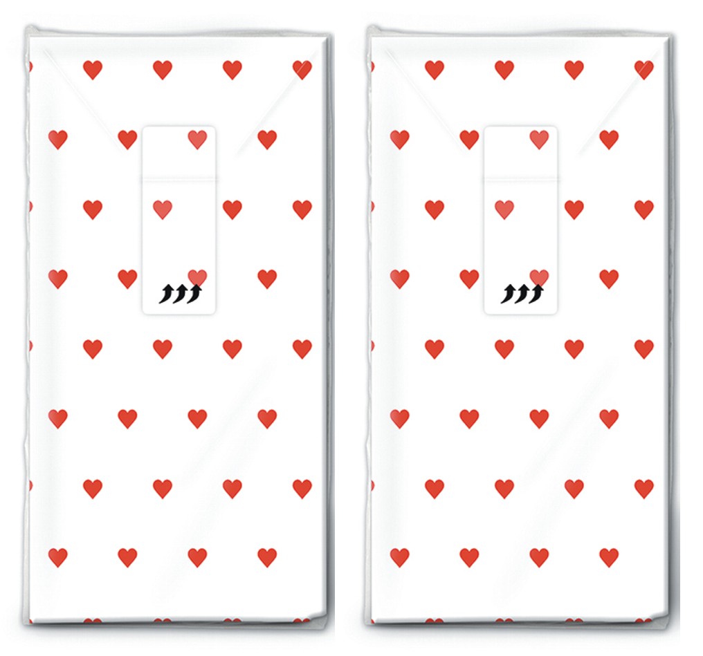 2x 10 Taschentücher Petits coeurs red - Kleine Herzen rot