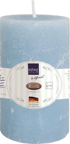 Kerze Stumpen Rustik light blue - hellblau Ø 7cm, Höhe 12cm