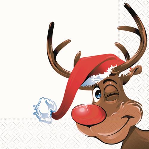 20 Servietten Rudolph 33x33cm