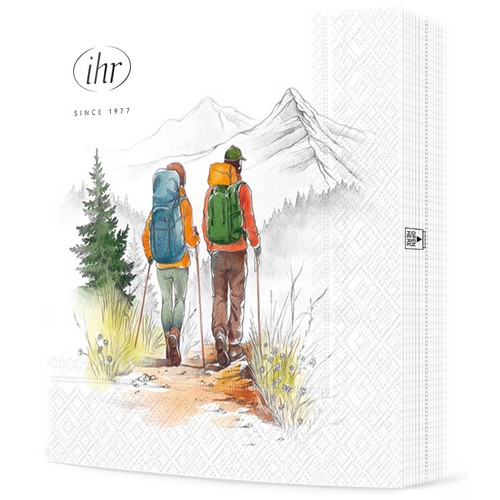 20 Servietten Hiking - Wandern in den Bergen 33x33cm