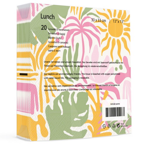 20 Servietten Desert Öasis - Tropische Vielfalt  33x33cm