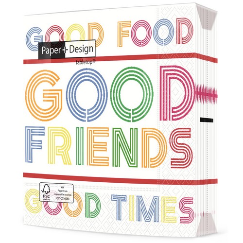 20 Servietten Food and Friends - Gutes Essen, gute Freunde 33x33cm