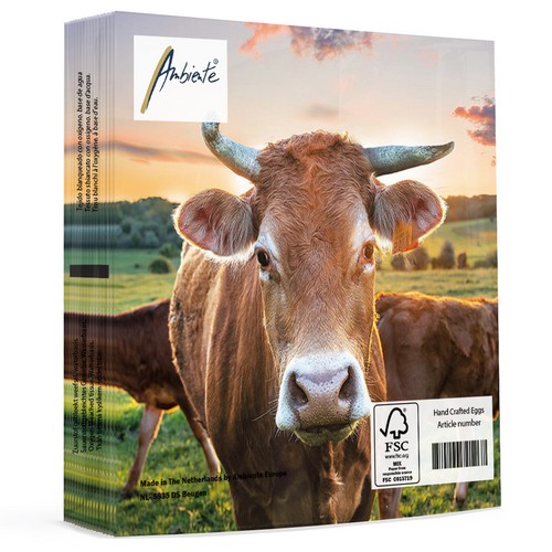 20 Servietten Cow in Sunset - Kuh im Sonnenuntergang 33x33cm
