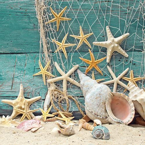20 Servietten Starfish – Im Fischernetz 33x33cm